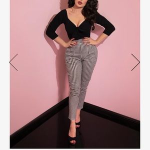 Micheline Pitt cigarette pants/Gingham/used